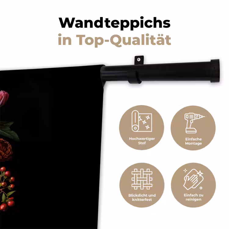 Sierlijk - Boeket - Bladeren Wandkleed katoen klein -tsfeer2_DE