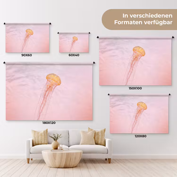 Sierlijk - Kwal - Roze Wandkleed katoen klein -tsfeer8_DE
