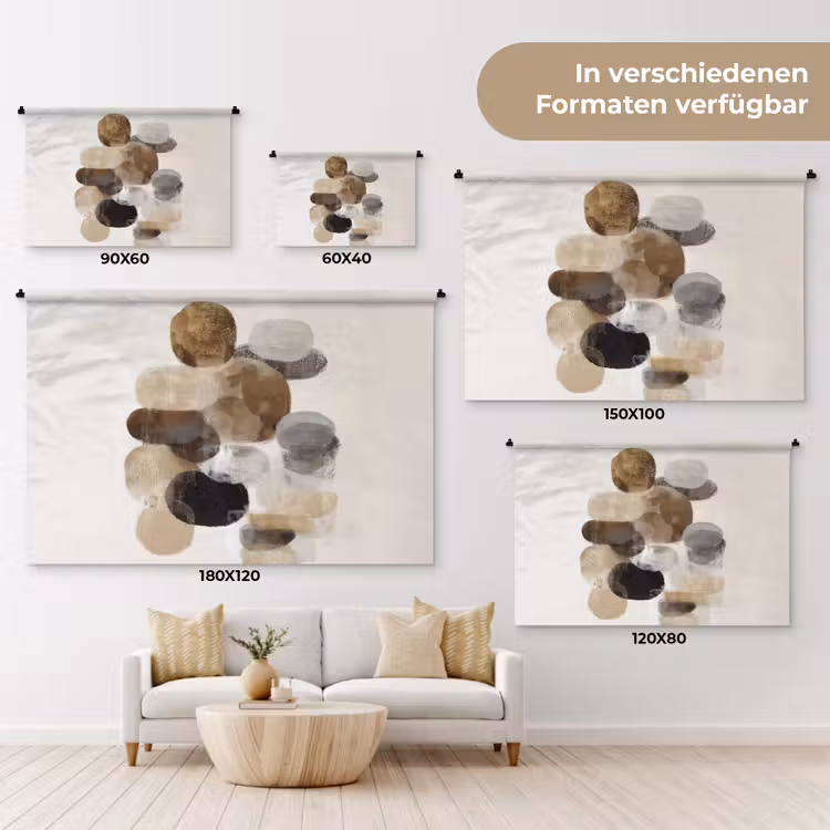 Ovaal - Kleurvlakken - Penseelstreken Wandkleed katoen klein -tsfeer8_DE