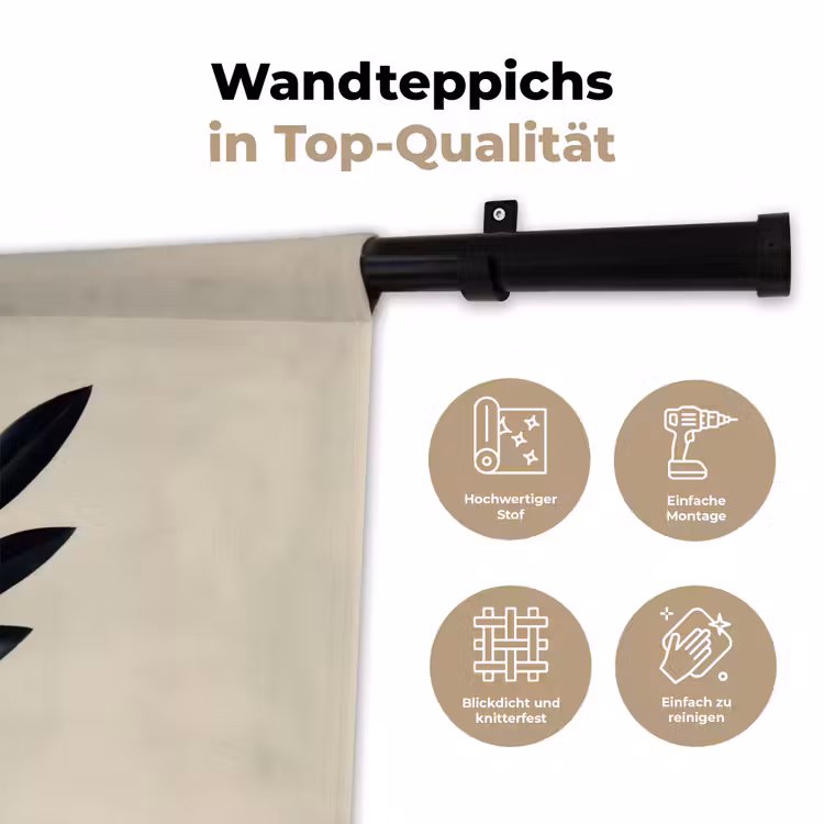Ovaalvormige bladeren - Diep groen - Symmetrisch Wandkleed katoen klein -tsfeer2_DE