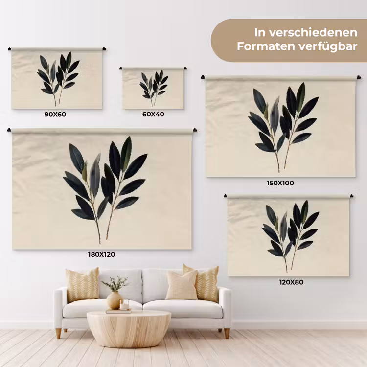 Ovaalvormige bladeren - Diep groen - Symmetrisch Wandkleed katoen klein -tsfeer8_DE