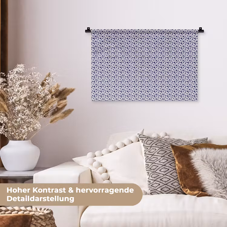 Oceaan - Bubbel - Blauw - Wit Wandkleed katoen klein 269 -tsfeer1_DE