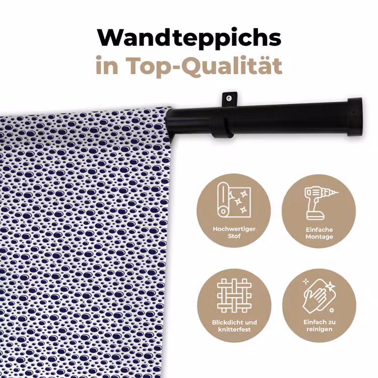 Oceaan - Bubbel - Blauw - Wit Wandkleed katoen klein 269 -tsfeer2_DE