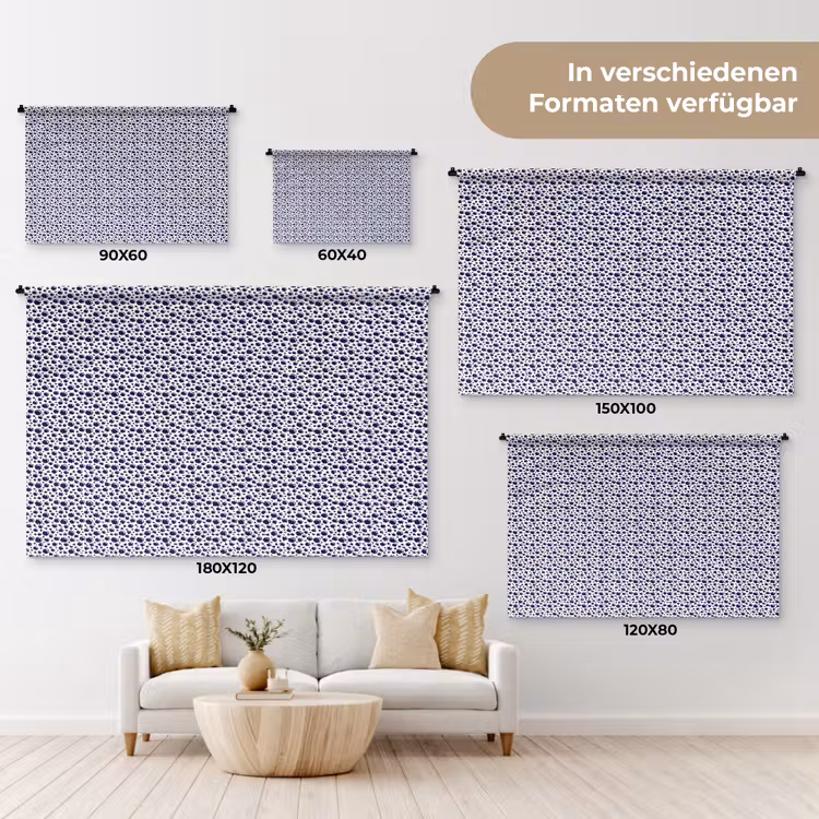 Oceaan - Bubbel - Blauw - Wit Wandkleed katoen klein 269 -tsfeer8_DE