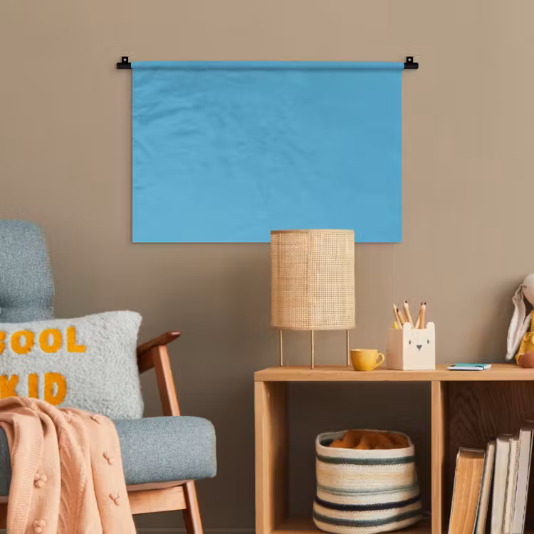 Ocean - Teal - Blauw Wandkleed katoen klein 269 -wsfeer4_kind