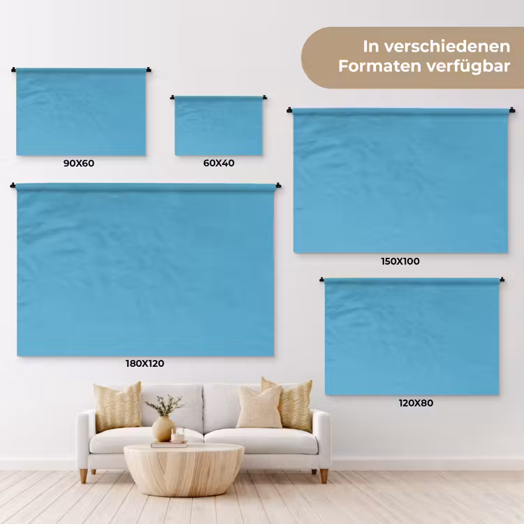 Ocean - Teal - Blauw Wandkleed katoen klein 269 -tsfeer8_DE