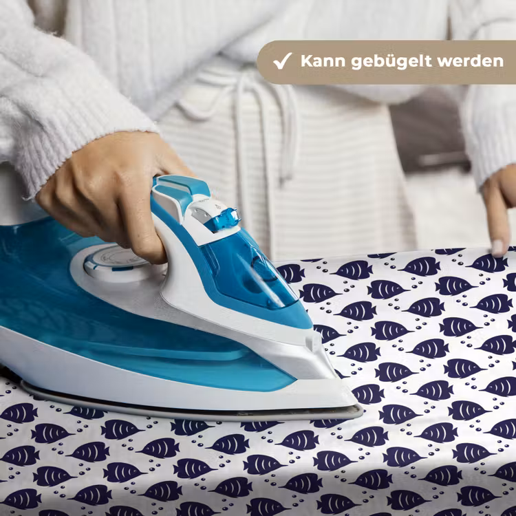 Oceaan - Vis - Blauw - Wit Wandkleed katoen klein 269 -tsfeer9_DE