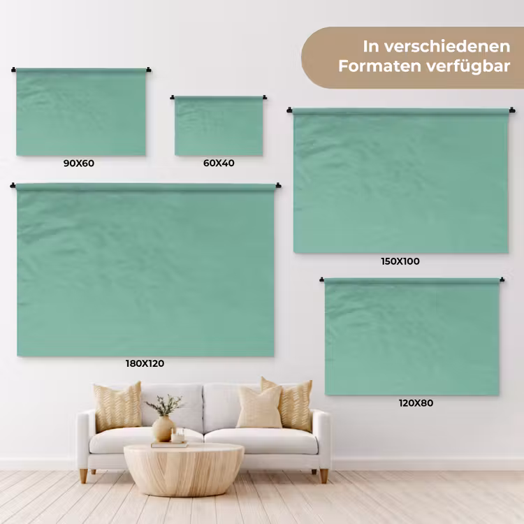 Ocean - Jade - Groen Wandkleed katoen klein 269 -tsfeer8_DE