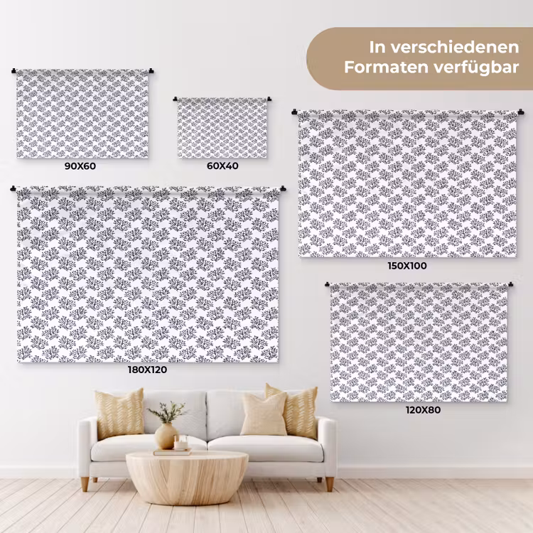 Oceaan - Koraal - Blauw - Wit Wandkleed katoen klein 269 -tsfeer8_DE