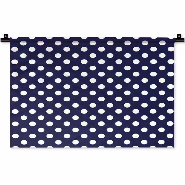 Oceaan - Stippen - Blauw - Wit Wandkleed katoen klein 269 -zz3d