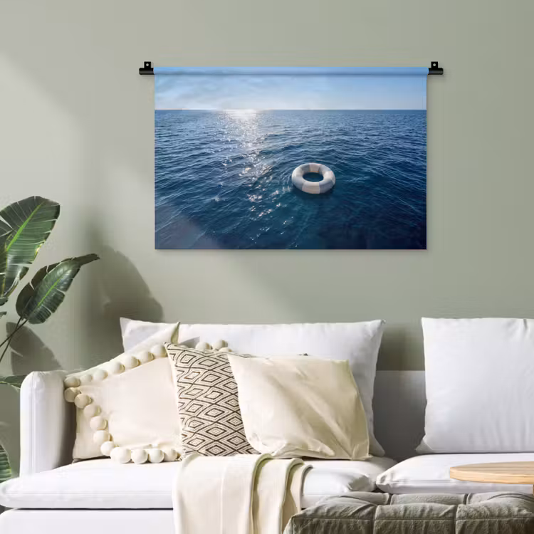 Oceaan - Zwemband - Horizon Wandkleed katoen klein -sfeer7