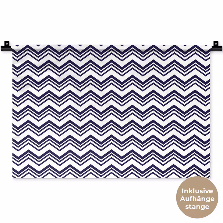 Oceaan - Golven - Blauw - Wit Wandkleed katoen klein 269 -t3d_DE