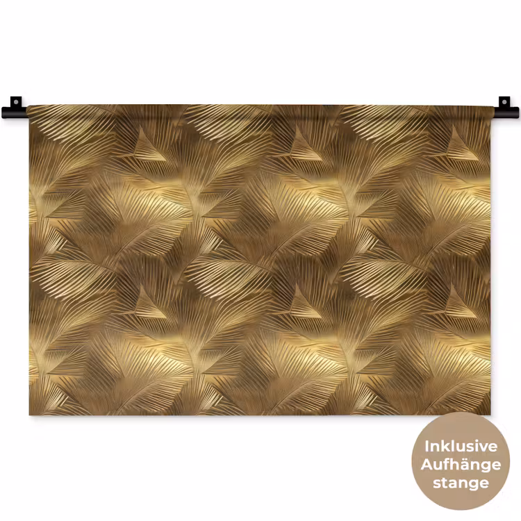 Palm - Waaier - Goud Wandkleed katoen klein 269 -t3d_DE