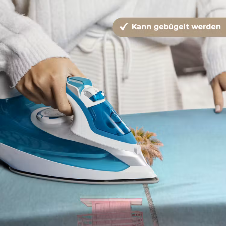 Palmboom - Strandhuis - Roze Wandkleed katoen klein -tsfeer9_DE