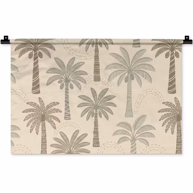 Palmbomen - Patroon - Tropisch - Beige Wandkleed katoen klein -zz3d