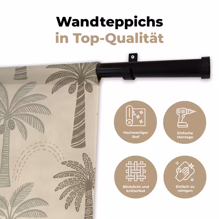 Palmbomen - Patroon - Tropisch - Beige Wandkleed katoen klein -tsfeer2_DE
