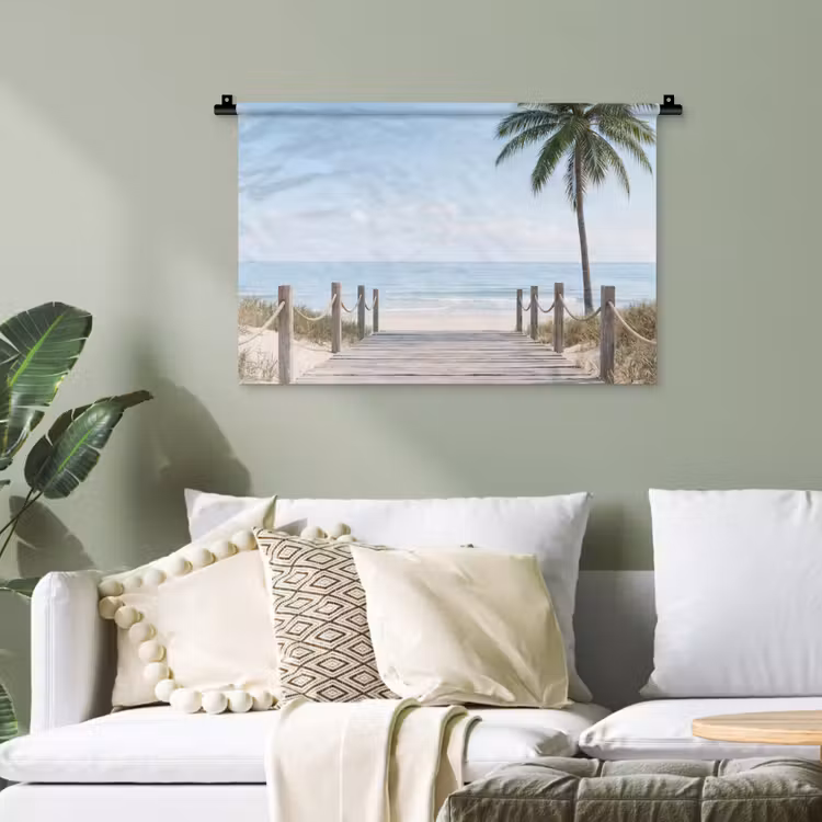 Palmbomen - Pad - Horizon Wandkleed katoen klein -sfeer7