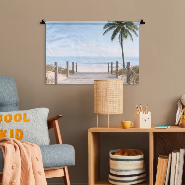 Palmbomen - Pad - Horizon Wandkleed katoen klein -wsfeer4_kind