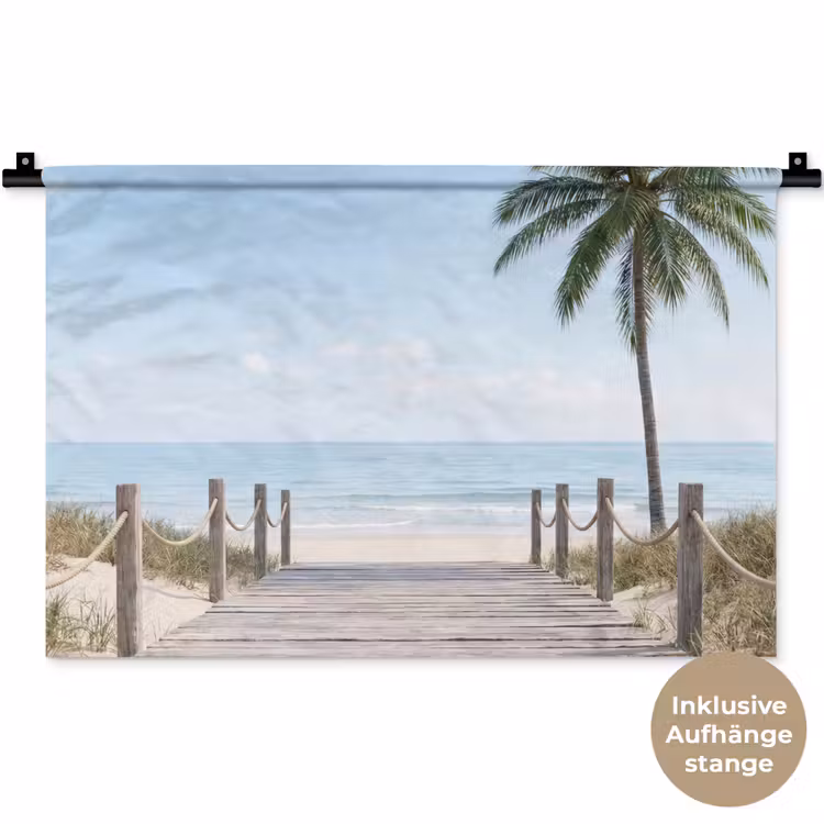Palmbomen - Pad - Horizon Wandkleed katoen klein -t3d_DE