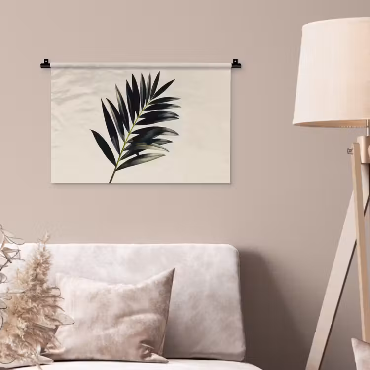 Palmblad - Subtiel - Groen - beige Wandkleed katoen klein -sfeer4