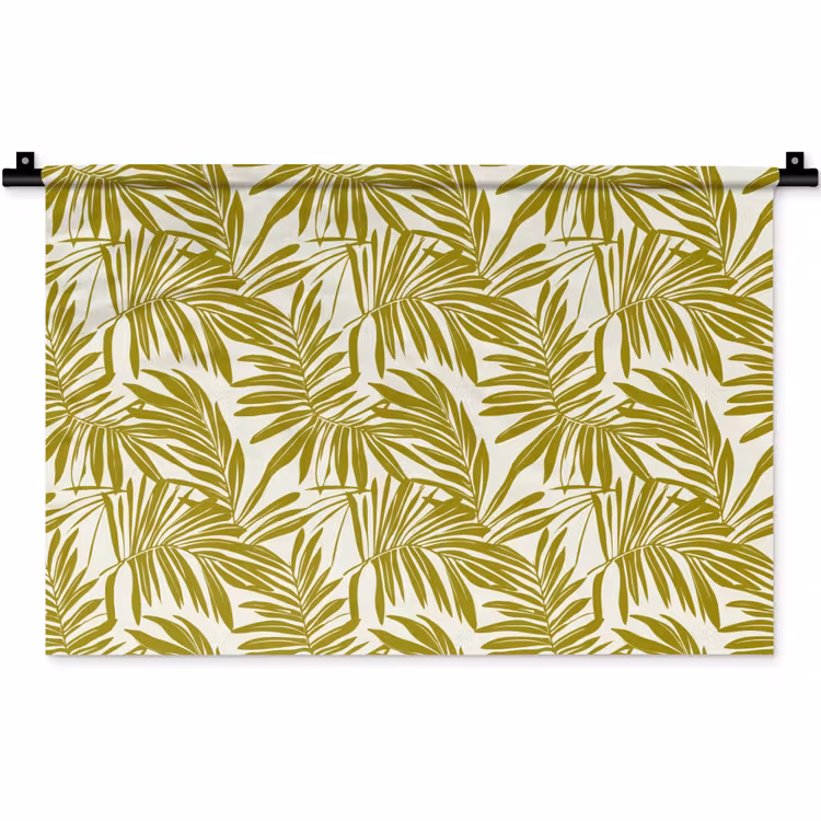 Palmblad - Patroon - Groen Wandkleed katoen klein 269 -zz3d