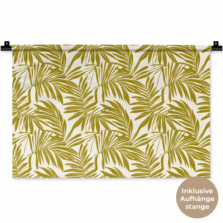 Palmblad - Patroon - Groen Wandkleed katoen klein 269 -t3d_DE
