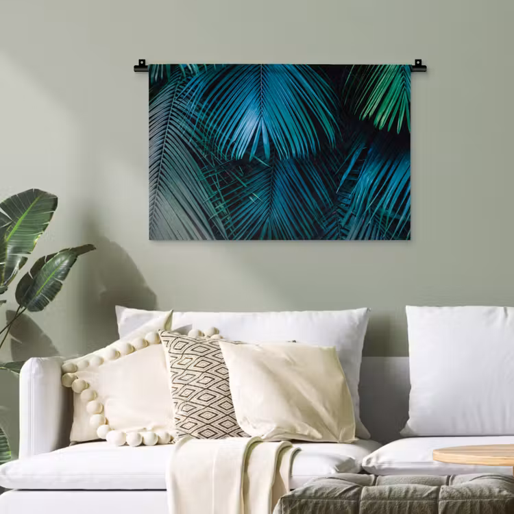 Palmblad - Tropisch - Natuur - Jungle Wandkleed katoen klein -sfeer7