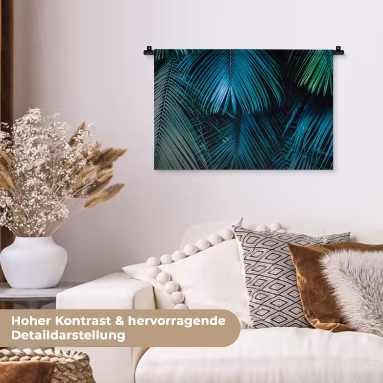 Palmblad - Tropisch - Natuur - Jungle Wandkleed katoen klein -tsfeer1_DE