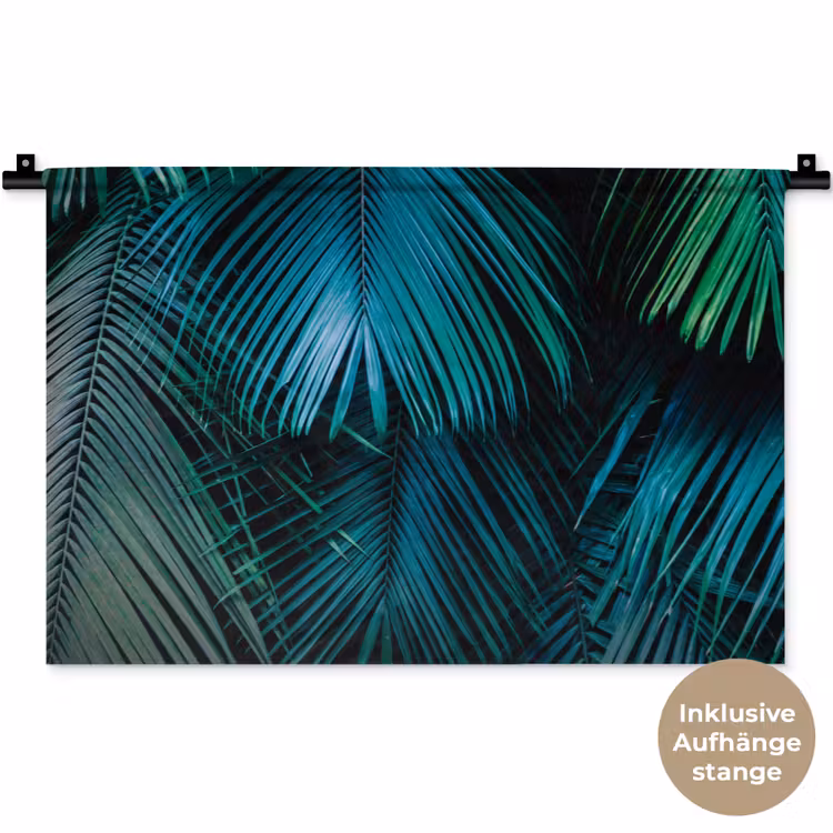 Palmblad - Tropisch - Natuur - Jungle Wandkleed katoen klein -t3d_DE