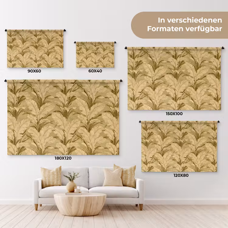 Palmbladeren - Klassiek - Groen Wandkleed katoen klein 269 -tsfeer8_DE