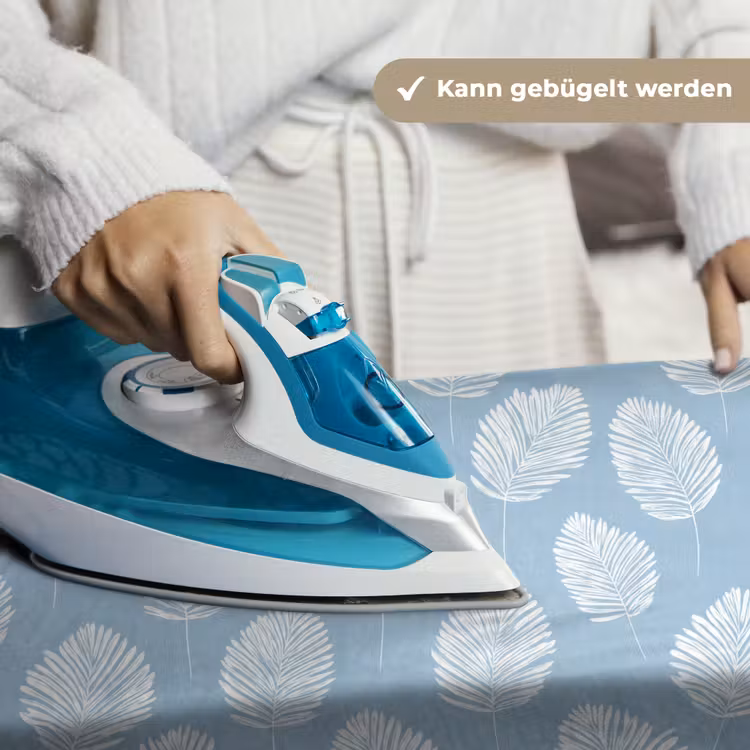 Palmbladeren - Naadloos - Patroon - Pastelblauw Wandkleed katoen klein 269 -tsfeer9_DE