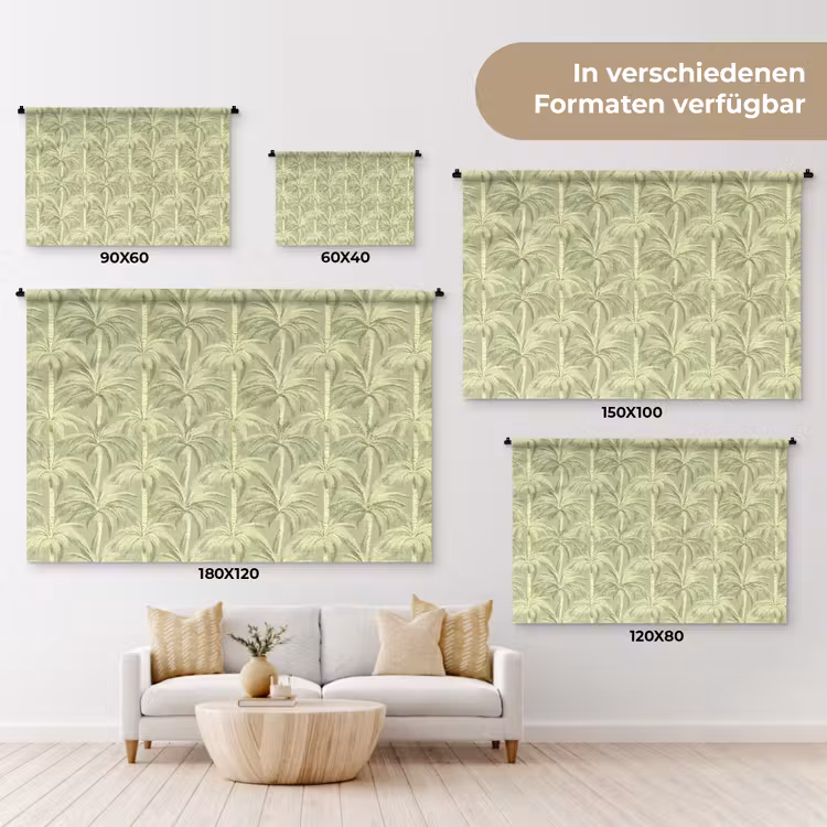Palmwoud - Tropisch - Groen Wandkleed katoen klein 269 -tsfeer8_DE