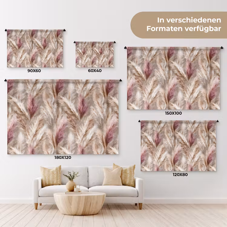 Pampasgras - Pluizig - Kleurrijk Wandkleed katoen klein 269 -tsfeer8_DE