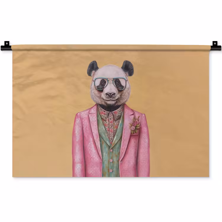 Panda - Pak - Zonnebril - Blauw Wandkleed katoen klein -zz3d