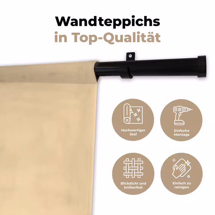 Panda - Beige - Minimalistisch Wandkleed katoen klein -tsfeer2_DE