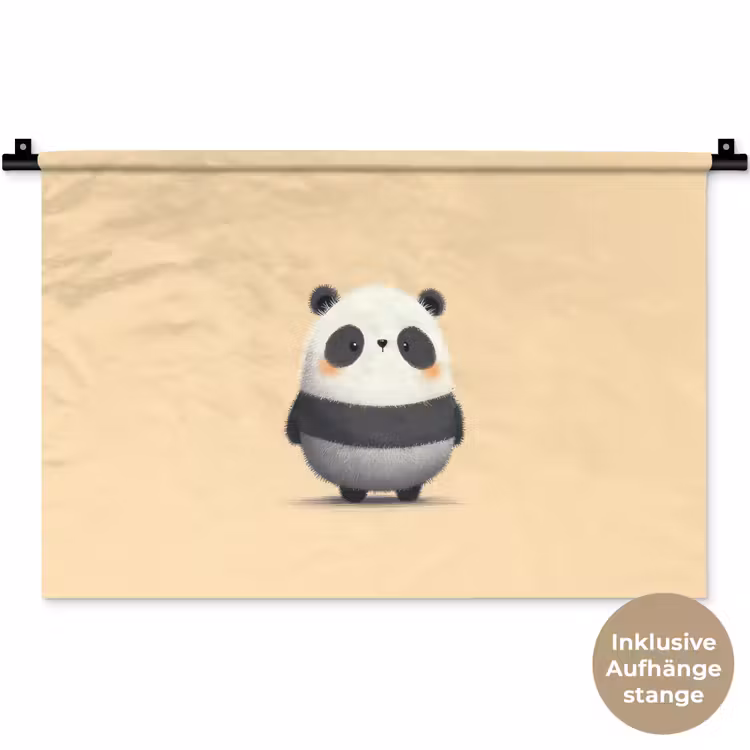 Panda - Beige - Minimalistisch Wandkleed katoen klein -t3d_DE