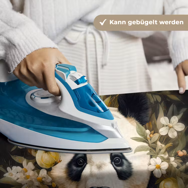 Panda - Pandabeer - Wilde dieren - Natuur - Bloemen Wandkleed katoen klein -tsfeer9_DE