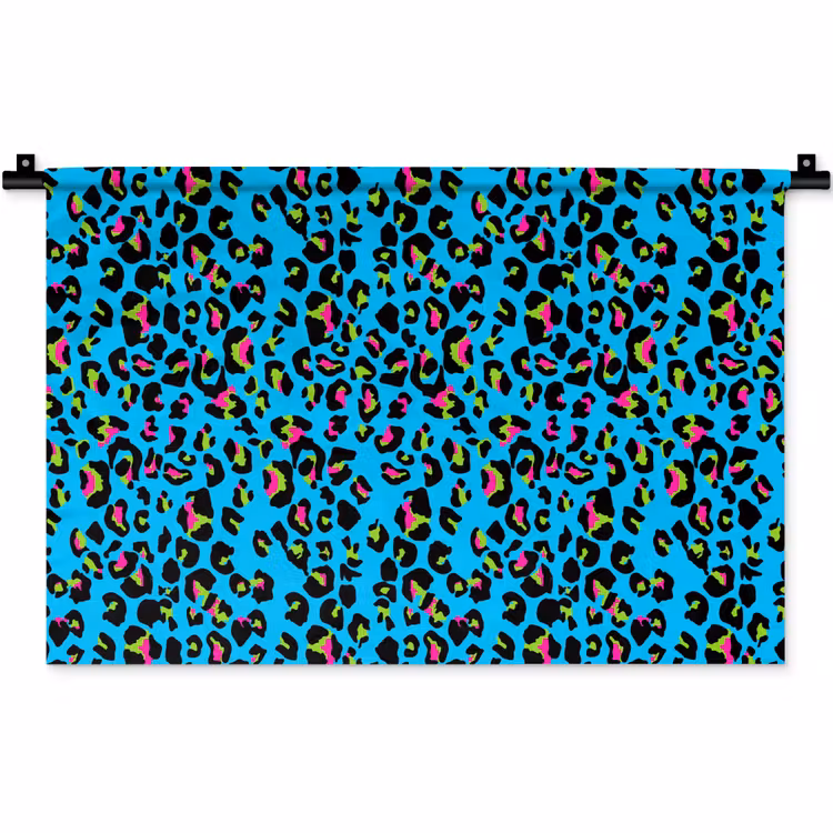 Panter - Blauw - Neon Wandkleed katoen klein 269 -zz3d