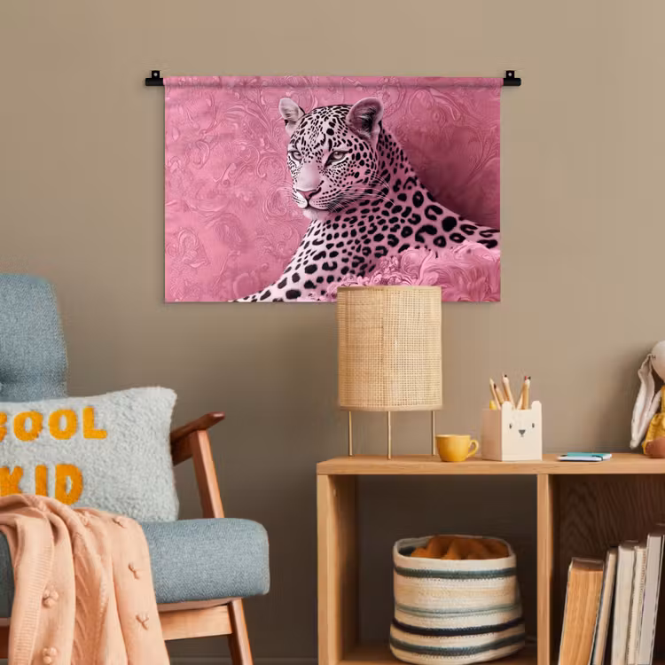 Panter - Luxe - Roze Wandkleed katoen klein -wsfeer4_kind