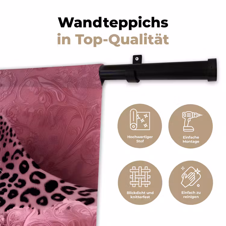 Panter - Luxe - Roze Wandkleed katoen klein -tsfeer2_DE