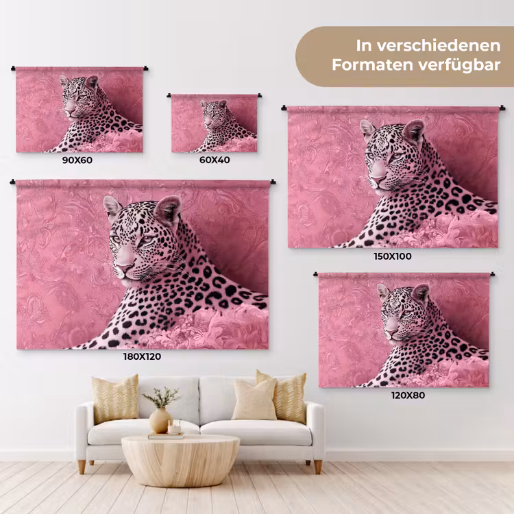 Panter - Luxe - Roze Wandkleed katoen klein -tsfeer8_DE