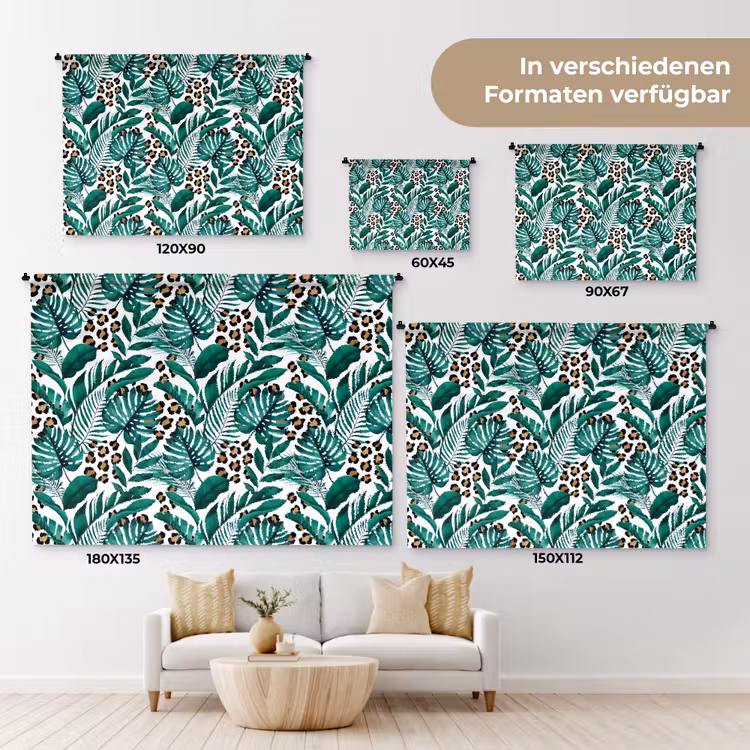 Panterprint - Bladeren - Jungle Wandkleed katoen klein -tsfeer8_DE
