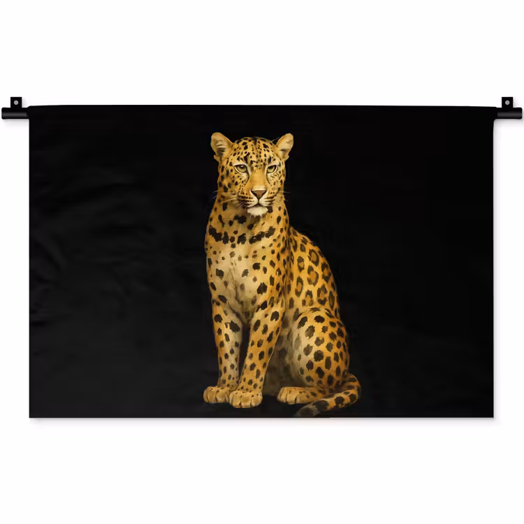 Panter - Realistisch - Bruin Wandkleed katoen klein -zz3d