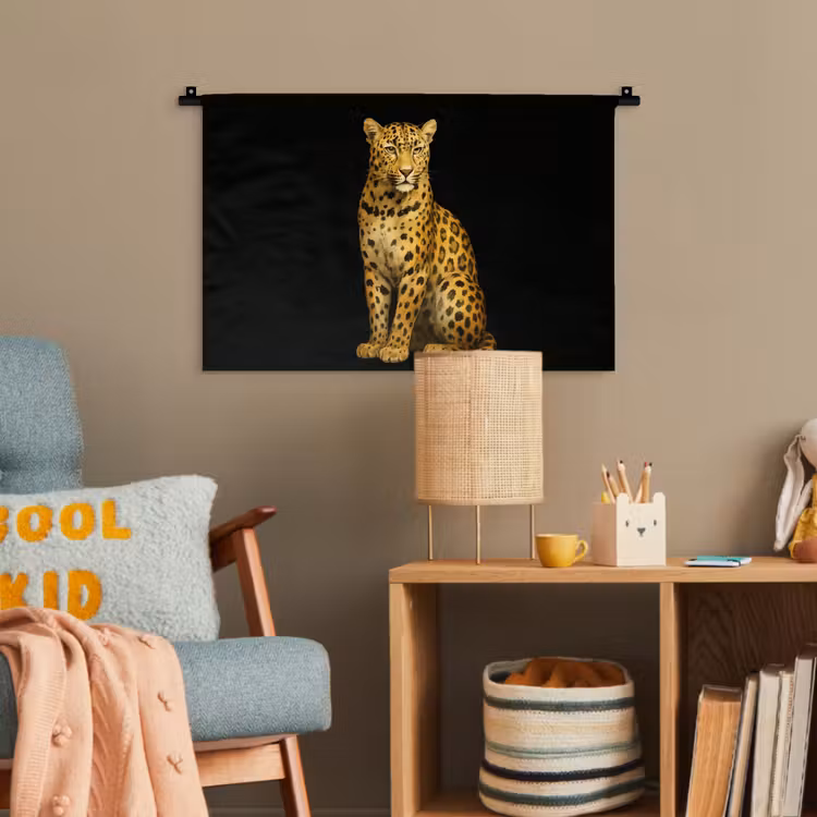 Panter - Realistisch - Bruin Wandkleed katoen klein -wsfeer4_kind