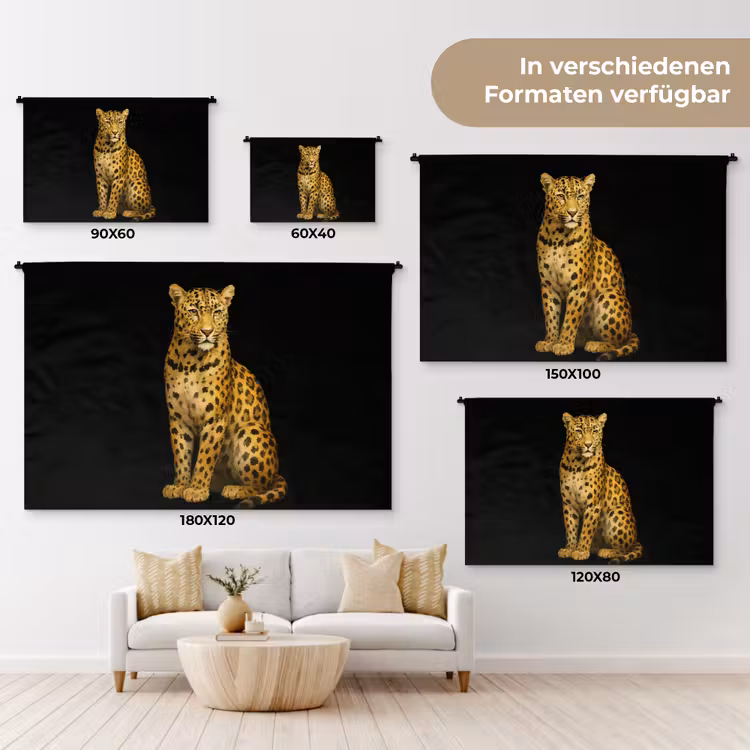 Panter - Realistisch - Bruin Wandkleed katoen klein -tsfeer8_DE