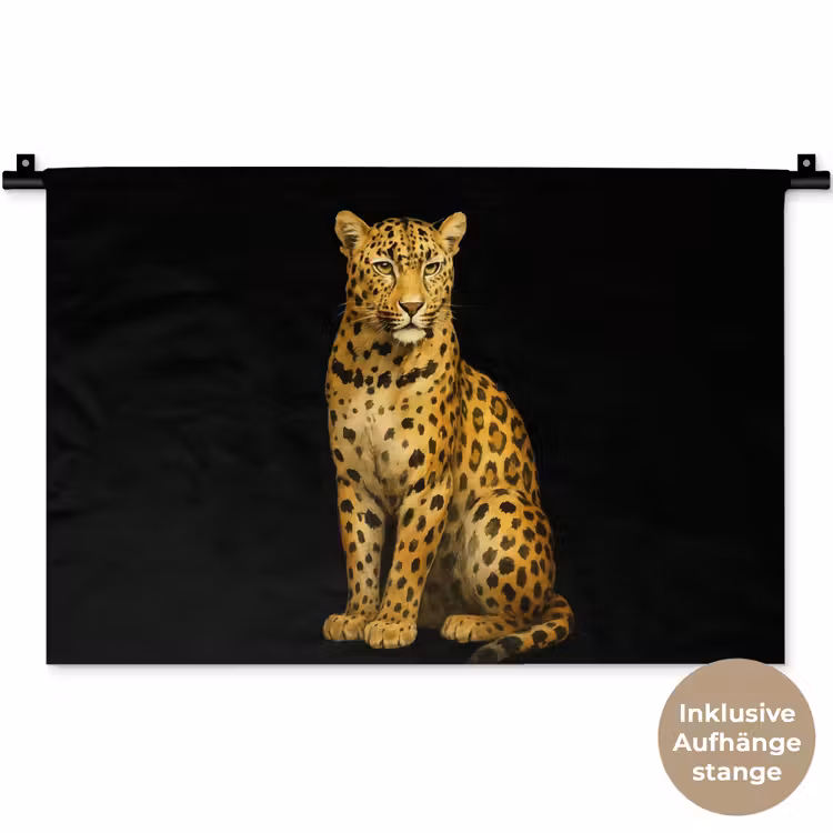 Panter - Realistisch - Bruin Wandkleed katoen klein -t3d_DE