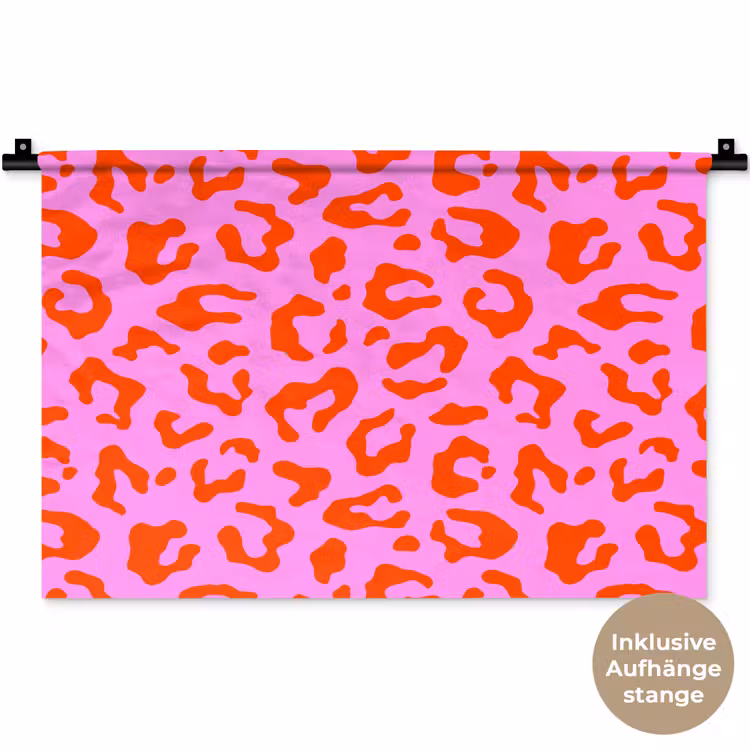 Panter - Rood - Roze Wandkleed katoen klein 269 -t3d_DE