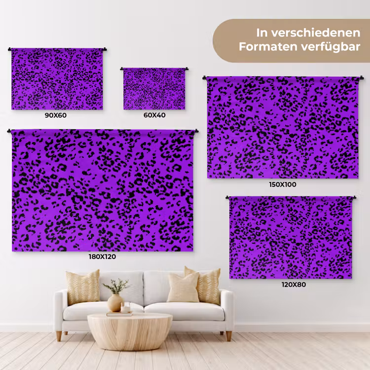 Panterprint - Paars - Patroon Wandkleed katoen klein 269 -tsfeer8_DE