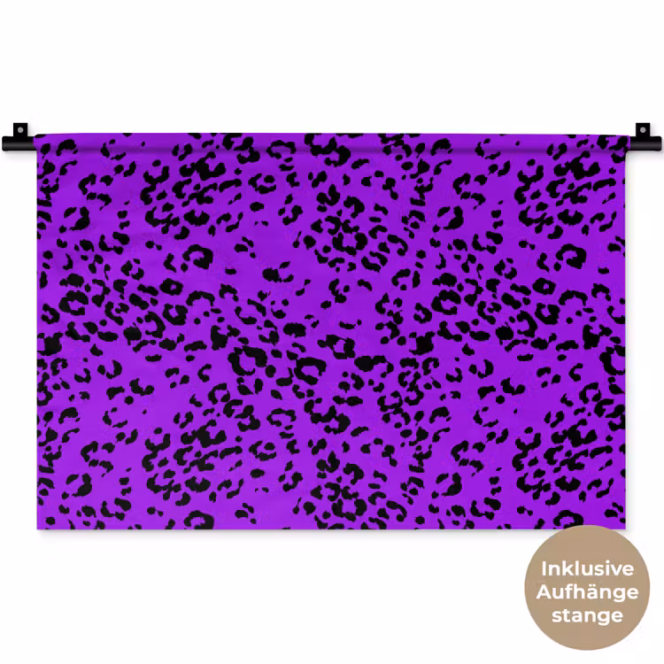 Panterprint - Paars - Patroon Wandkleed katoen klein 269 -t3d_DE