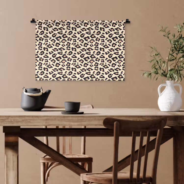 Panterprint - Patroon - Bruin Wandkleed katoen klein 269 -sfeer6